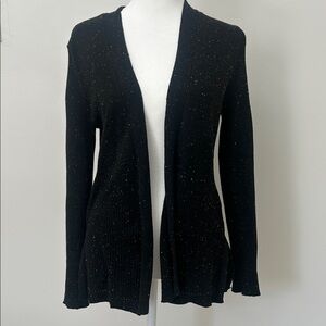 Verve Ami Black Open-Front Sparkle Cardigan